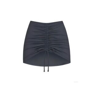 SKIMS Recycled Swim Ruched Mini Skirt Gunmetal‎ Grey XL CU-SKT-2796 NEW